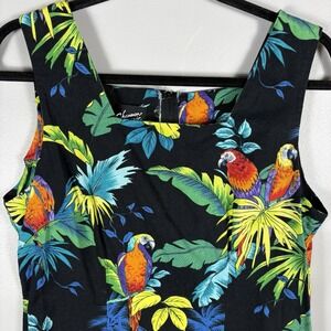 Shannon Marie Women's XL 14 Multicolor Parrot Hawaiian Tropical Sleeveless Dress